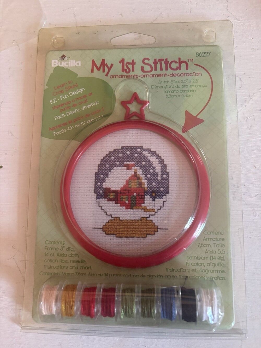 Bucilla My 1st Stitch Christmas Cross Stitch Ornament Kit New Beginner Children